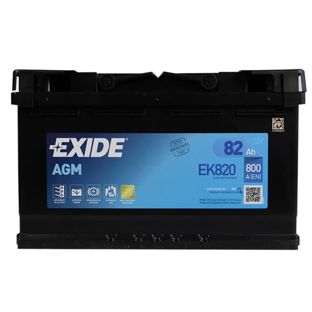 Exide AGM 82Ah 800A 12V R+ (175x190x315)